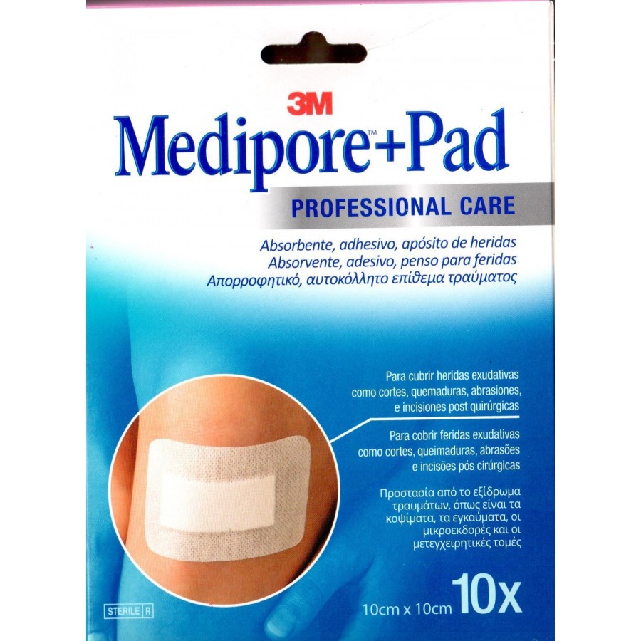 3M MEDIPORE+ PAD APOSITO ESTERIL 10 X 10 CM 10 A