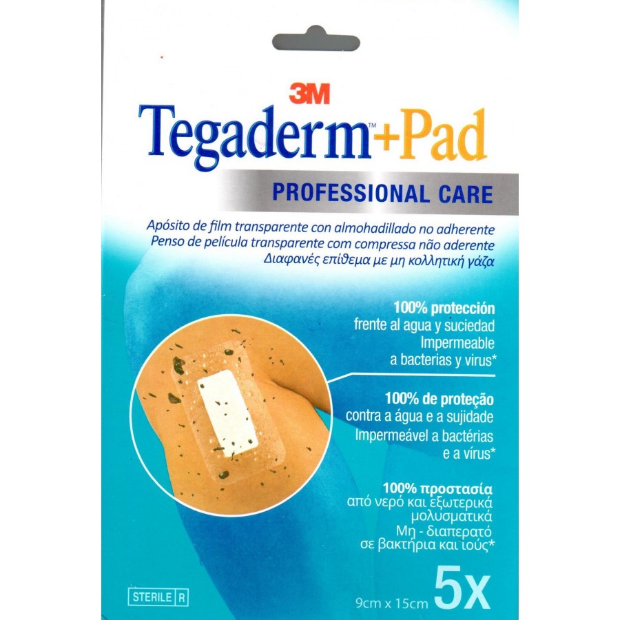 TEGADERM + PAD 9 X15 CM 5 U