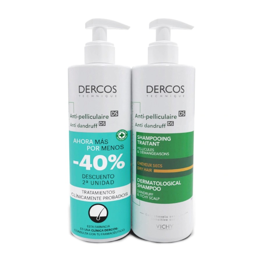 VICHY DERCOS ANTICASPA CHAMPU C SECO 400 ML + 400 ML