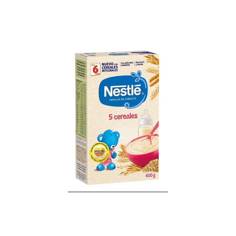 NESTLE PAPILLA 5 CEREALES SIN LECHE 600 G