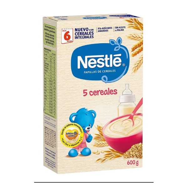NESTLE PAPILLA 5 CEREALES SIN LECHE 600 G