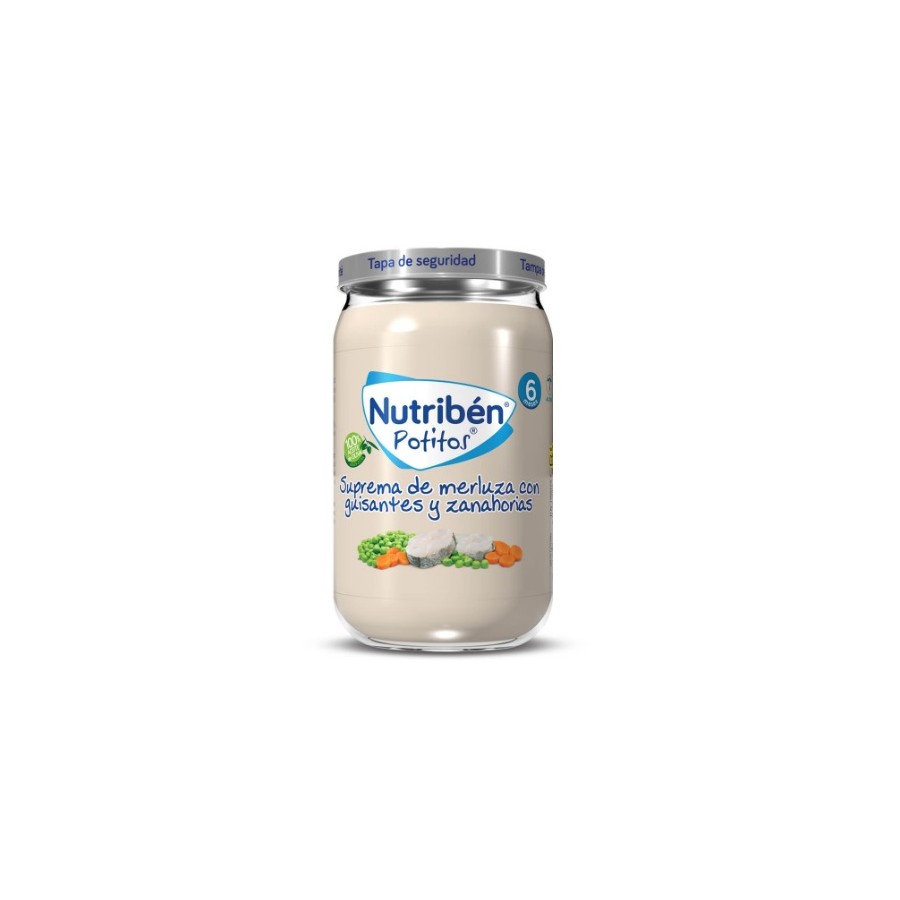 NUTRIBEN MERLUZA CON GUISANTES ZANAHORIAS 235G