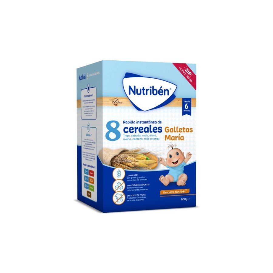 NUTRIBEN PAPILLA 8 CEREALES GALLETAS MARIA 600 G