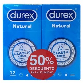 DUREX PRESERVATIVOS NATURAL PLUS 12 + 12 U