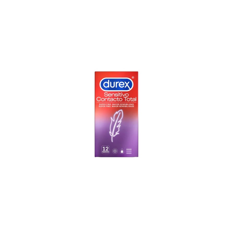 DUREX PRESERVATIVOS SENSITIVO CONTACTO TOTAL 12U