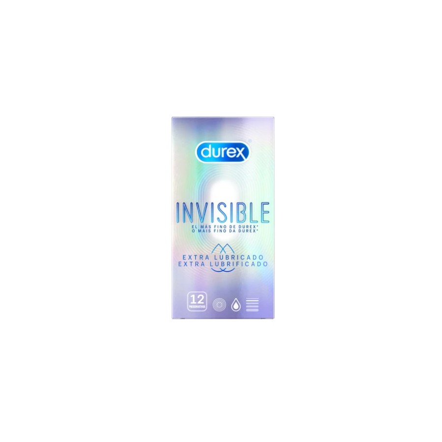 DUREX PRESERVATIVOS INVISIBLE EXTRA FINO EXTRA LUBRICADO 12 U