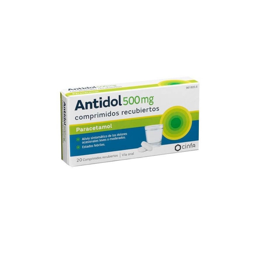 ANTIDOL 500 MG 20 COMPRIMIDOS RECUBIERTOS