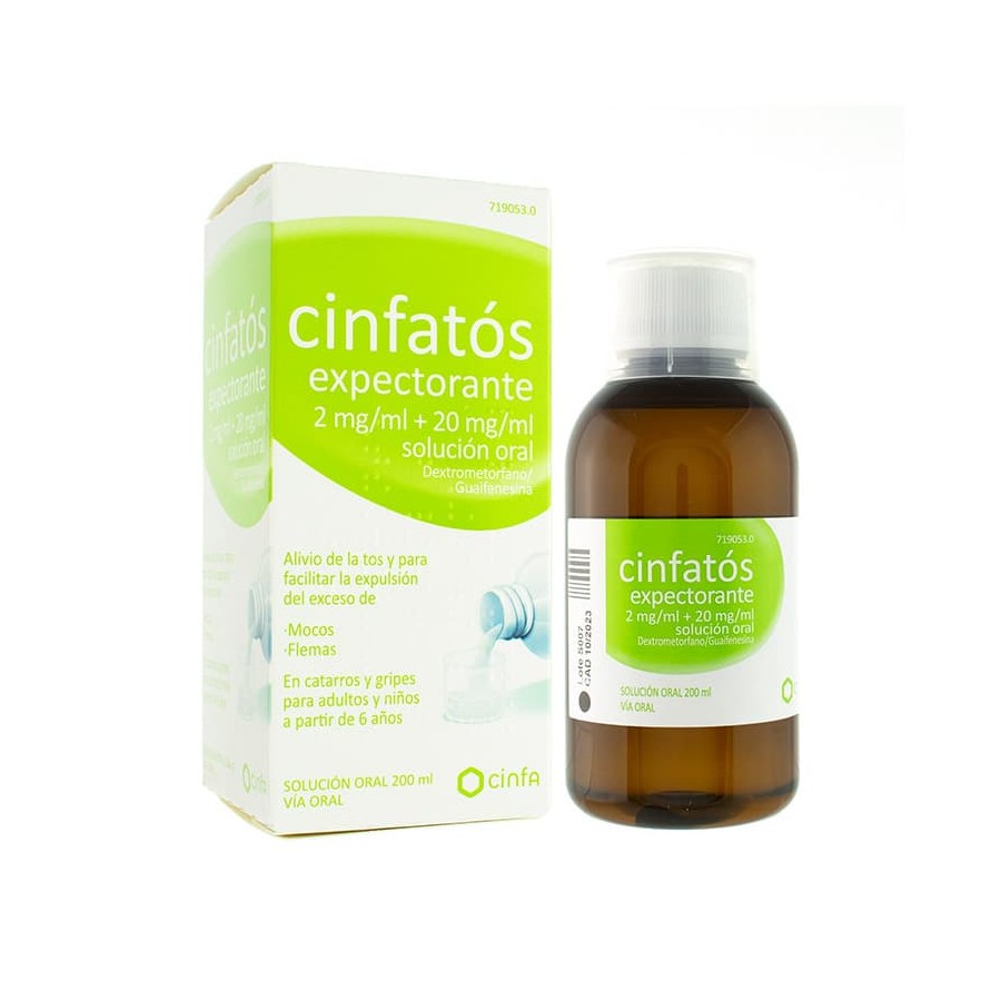 CINFATOS EXPECTORANTE 2/20 MG/ML SOLUCION ORAL 200 ML