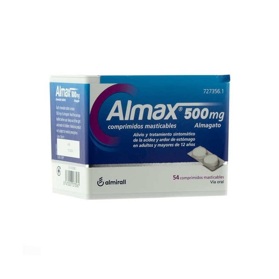 ALMAX 500 MG 54 COMPRIMIDOS MASTICABLES CELIACOS