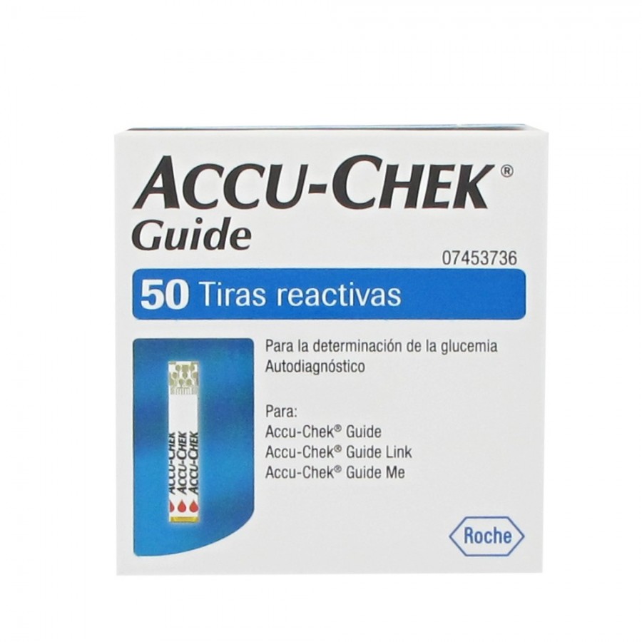 TIRAS REACTIVAS GLUCEMIA ACCU-CHEK GUIDE 50 TIRAS