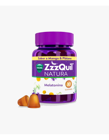 ZZZQUIL NATURA 30 GUMMIES SABOR MANGO & PLATANO MELATONINA