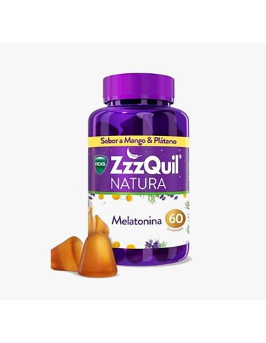 ZZZQUIL NATURA 60 GUMMIES SABOR MANGO & PLATANO MELATONINA