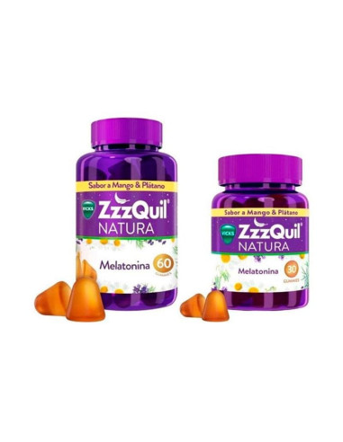 ZZZQUIL NATURA 90 GUMMIES SABOR MANGO & PLATANO MELATONINA