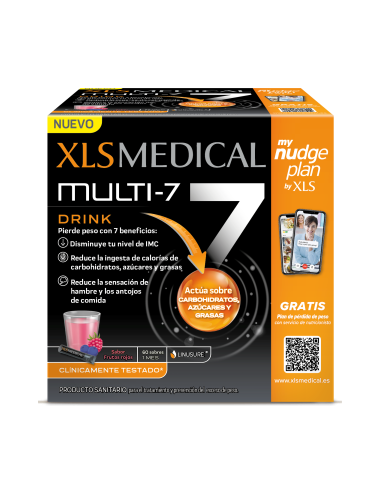 XLS MEDICAL MULTI 7 DRINK 60 SOBRES SABOR FRUTOS ROJOS