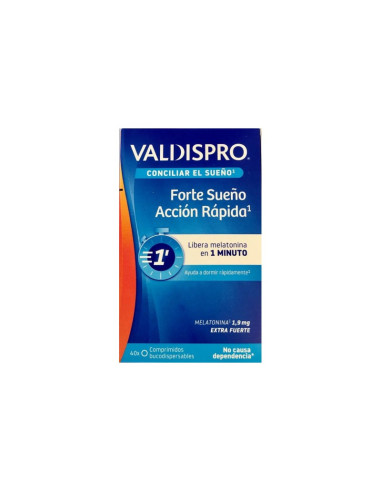 VALDISPRO FORTE ACCION RAPIDA 40 COMPRIMIDOS BUCODISPERSABLES MELATONINA