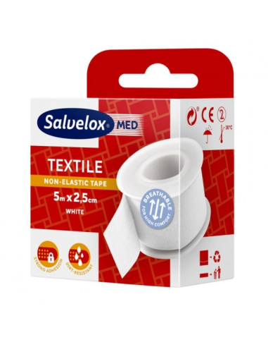 SALVELOX ESPARADRAPO TEXT BLANCO 5M X 2,5CM