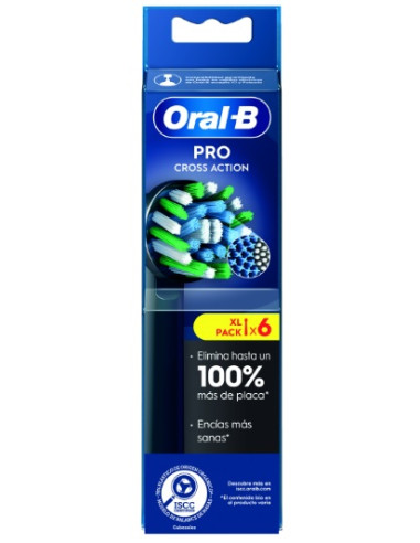 ORAL B RECAMBIO CEPILLO ELECTRICO CROSS ACTION NEGRO 6 U