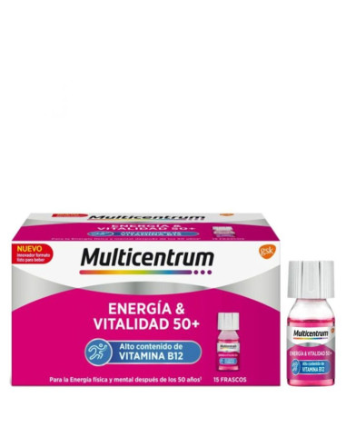 MULTICENTRUM ENERGIA & VITALIDAD 50+ 15 FRASCOS 7ML FRAMBUESA