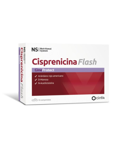 NS GINEPROTECT CISPRENICINA FLASH 10 COMPRIMIDOS ARANDANO D-MANOSA