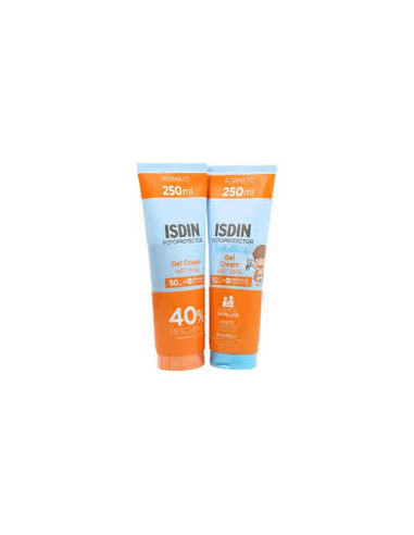 ISDIN PACK SPF50+ GEL CREAM 250ML + GEL CREAM PEDIATRICO 250ML