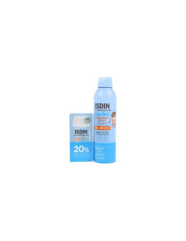 ISDIN PACK SPF50+ PEDIATRICO FUSION WATER 50ML + TRANSPARENT SPRAY 250ML