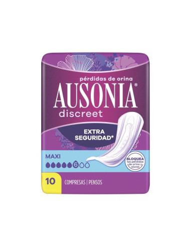 AUSONIA DISCREET MAXI  MUY LIGERA 10 UNIDADES