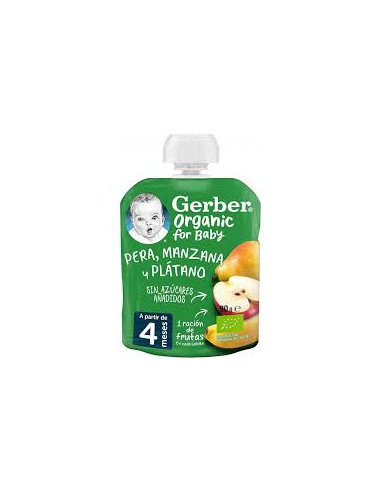 GERBER BOLSITA PERA MANZANA PLATANO 90G
