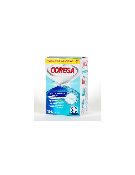 COREGA OXIGENO BIO-ACTIVO 3 MINUTOS - 108 TABLETAS LIMPIADORAS