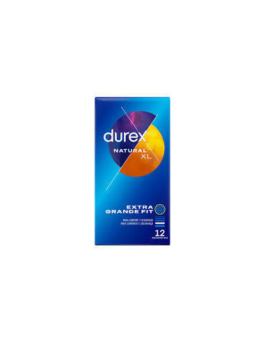 DUREX PRESERVATIVOS NATURAL XL GRANDEFIT 12U