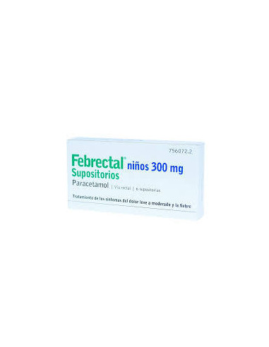 FEBRECTAL INFANTIL 300MG 6 SUPOSITORIOS