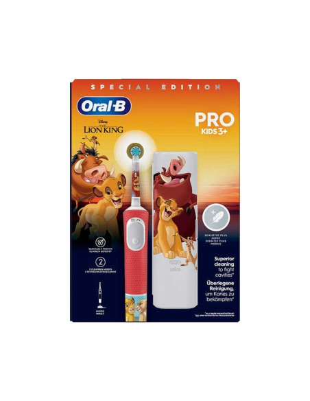 ORAL B CEPILLO ELECTRICO RECARGABLE INFANTIL  VITALITY PRO KIDS 3+ LION KING + TC 1 UNIDAD