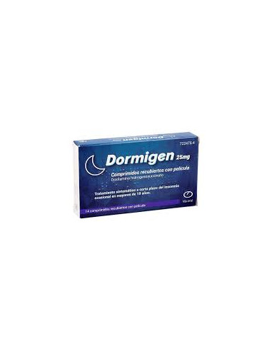 DORMIGEN 25 MG 14 COMPRIMIDOS RECUBIERTOS