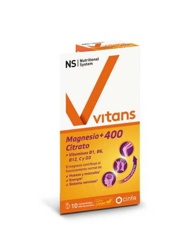 NS VITANS MAGNESIO CITRATO +400 10 COMPRIMIDOS...