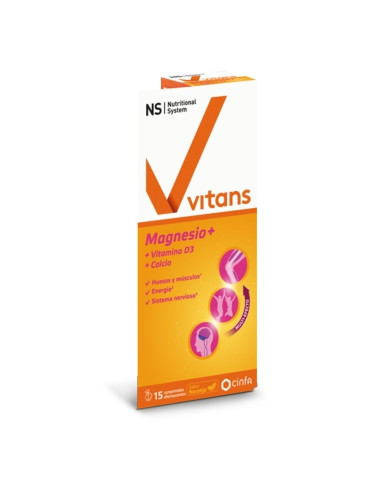 NS VITANS MAGNESIO+ 15 COMP EFERVESCENTES