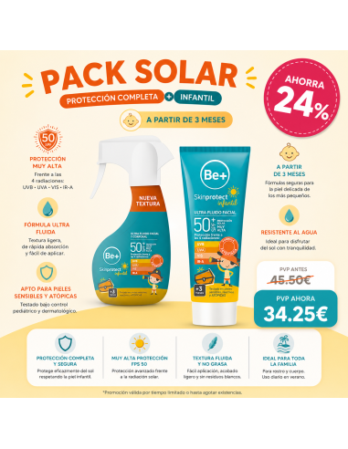 PACK SOLAR PEDIATRICO CARA + CUERPO (BE+...