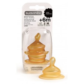 SUAVINEX TETINA LÁTEX ANATOMICA +6 FLUJO MEDIO 2U