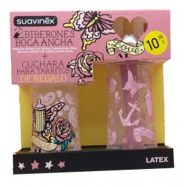 SUAVINEX PACK 2 BIBERON BOCA ANCHA LATEX + REGAL