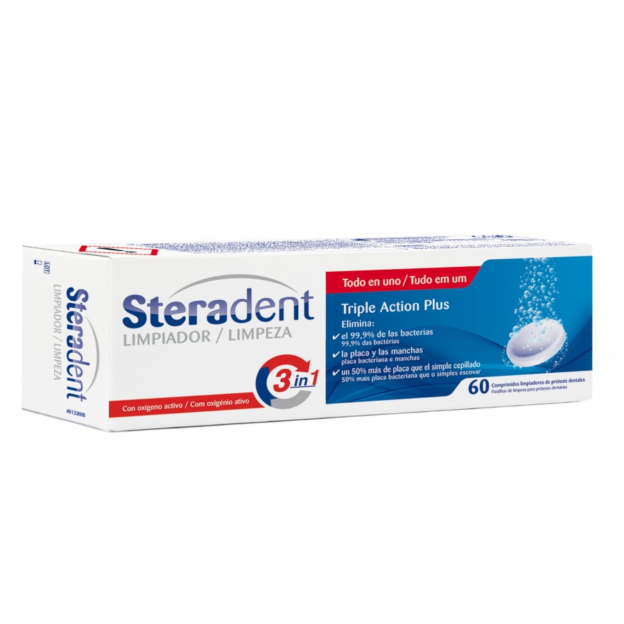 STERADENT TRIPLE ACCION PLUS 60 TABLETAS