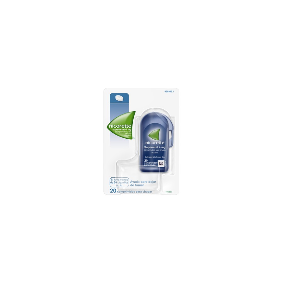 NICORETTE SUPERMINT 4 MG 20 COMPRIMIDOS PARA