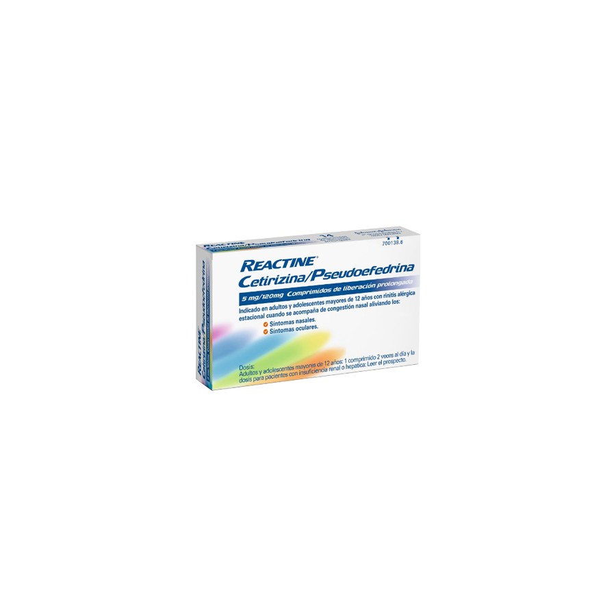 REACTINE 5/120 MG 14 COMPRIMIDOS