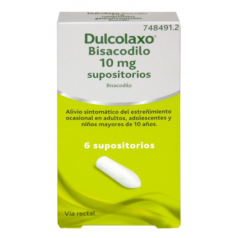 DULCOLAXO BISACODILO 10 MG 6 SUPOSITORIOS ESTREÑIMIENTO