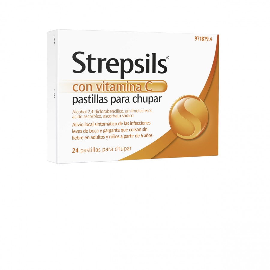 STREPSILS CON VITAMINA C 24 PASTILLAS PARA CHUPA