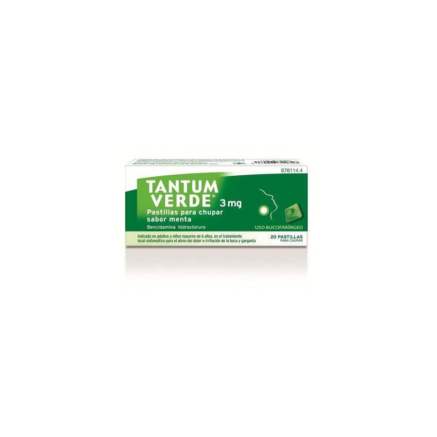 TANTUM VERDE 3 MG 20 PASTILLAS PARA CHUPAR MENTA