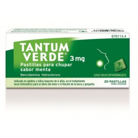 TANTUM VERDE 3 MG 20 PASTILLAS PARA CHUPAR MENTA