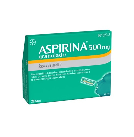 ASPIRINA 500 MG 20 SOBRES...