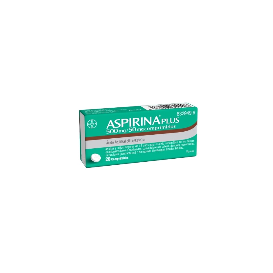 ASPIRINA PLUS 500/50 MG 20 COMPRIMIDOS