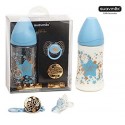 SUAVINEX PACK BIBERON 270 ML + CHUPETE + BROCHE